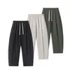 Ropa de Hombre Beijie Verano 2026 Nuevos Pantalones Casuales de Tres Colores con Cordón Pantalones Rectos Sueltos de Algodón y Lino para Hombre Estilo Retro
