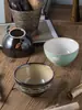 Cuenco de Arroz Cerámico de Alta Apariencia, Vajilla Cerámica para el Hogar, Pequeño Cuenco Creativo Pintado a Mano, Color Bajo Esmalte Personalizado para Postre