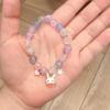 Pulseira Infantil de Cristal Colorido Estilo Novo Japonês e Coreano Transfronteiriça Fofa para Estudante Feminina Liga de Zinco Cartoon Pulseira de Contas de Vidro