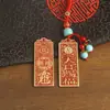 Chaveiro Placa de Bênção Oficial Céu Vintage de Latão Placa Tai Sui Oito Trigramas Pingente Estilo Antigo Ornamento para Chave de Carro Artesanato