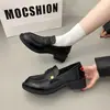 Mocassins retrô marrons estilo francês para mulheres, nova coleção outono/inverno 2026, sapatos slip-on estilo britânico com salto grosso, adequados para JK (Garota escolar japonesa) estilo