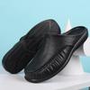 Medias Zapatillas de Verano para Hombre, Sandalias de Punta Fashionables de Eva Sin Tacón, Sandalias Perezosas de Frijol Estilo Británico Personalizadas