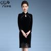 Chen Miaoyan Vestido de Veludo Plus Size Vestido de Mãe Xi Sogra Cheongsam Melhorado Fábrica de Vestidos de Casamento Atacado