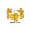 Pulsera de Acero Inoxidable Nueva Europea y Americana de Cara Ancha con Flor Estilo Frío Ins Pulsera Abierta Geométrica en Forma de Corazón Ajustable