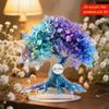 Adornos de Escritorio Navideños Acrílicos Planos 2D del Popular Árbol de la Vida Colorido de Amazon para Decoración y Regalos