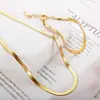 Pulsera de Acero Inoxidable con Cadena de Hueso de Serpiente Estilo Minimalista Transfronterizo para Hombres y Mujeres, Juego de Joyería de Collar Plano de Serpiente de Alta Gama Electroplateado