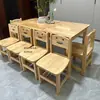 Mesa y silla de madera maciza para jardín de infantes, juego de mesa, juguete para bebé, escritorio de aprendizaje de educación temprana, escritorio para manualidades y escritura