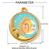 Colgante de Sol Estrella Pintado Transfronterizo DIY de Acero Inoxidable para Mujer Collar de Flor de Jardín Colgante de Joyería de Acero de Titanio