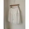 Altamente Recomendado! Saia de Verão Feminina com Patchwork de Renda, Rejuvenescedora, Cor Sólida, Versátil, Elegante e Estilosa, Saia Curta