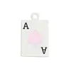 Pintado Creativo Agujero para Colgar Mini Aleación DIY Accesorios de Joyería Colgante un Colgante de Carta de Póker Llavero Colgante de Bolsa Venta al por Mayor