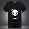 Camiseta de manga corta de algodón con dibujos animados para jóvenes estudiantes, estilo coreano, cuello redondo, media manga, marca de moda, camisa de fondo para hombres