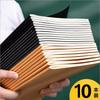 Caderno de Couro Preto A4 Caderno de Papel Kraft Caderno de Estudante B5 Caderno Quadrado Linha Horizontal A5 Costura Caderno em Branco Atacado