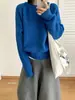 Suéter clássico de tricô trançado estilo coreano com gola redonda para mulheres, nova coleção outono/inverno, modelo pulôver de caimento solto, cor sólida, efeito emagrecedor e adequado como peça de base