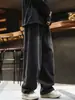 Jeans Rasgado com Lavagem Gradiente Direto da Fábrica Masculino Outono e Inverno 2024 Estilo Americano High Street Calças Casuais Largas de Perna Reta