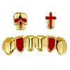 Set de Frenillos Dentales Europeos y Americanos de Goteo de Aceite Transfronterizo con Circonia Microincrustada, Accesorios Dentales para Fiesta de Disfraces de Halloween al por Mayor