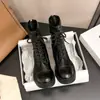 Botas Martin de suela gruesa para mujer 2026 nuevo estilo estilo británico para aumentar la altura de personas bajas cremallera trasera botas adelgazantes botines de tacón alto