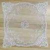 Mantel Cuadrado de Encaje Adorno Bordado Decoración Simple Decoración de Mesa de Café Alfombrilla Cubierta de Polvo Tela