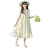 Vestido sin mangas para niña Verano 2025 Nuevo Vestido de verano Mediano y Grande Moda Infantil Celebridad de Internet Vestido de Princesa Vestido de Niña Moderno