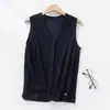 Nuevo Chaleco Cardigan de Punto con Cuello en V de Tencel y Lino para Mujer, Primavera/Verano 2026, Chaleco sin Mangas de Color Sólido para Superponer