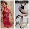 2026 Lingerie Sexy Plus Size Renda Cheongsam Vazado Transparente Fenda Tentadora Uniforme Conjunto de Pijama Tentação