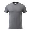 Camiseta de Verano de Seda de Hielo para Hombre Cuello Redondo Color Puro Secado Rápido Manga Corta para Hombre Deportiva Holgada Delgada Transpirable Manga Corta