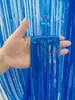 Cortina de Lluvia Azul Macarrón Fluorescente Decoración de Pared de Fondo para Fiesta de Cumpleaños Boda Borla Cortina de Lluvia Brillante