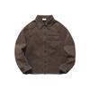 Broallybr Camisa Casual Solta de Manga Longa com Borda Crua Lavada Retrô de Alta Qualidade Jaqueta de Trabalho de Algodão Puro Masculina W05
