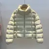 Otoño/Invierno 2026 Nuevo Chaqueta Acolchada Corta con Cuello Alto Ligera de Plumas de Pato Relleno Estilo Acanalado Moda Femenina Temperamento Chaqueta Exterior