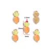 Acessórios de Joias de Liga Metálica com Gotejamento de Óleo Pingente de Coelho Branco Pequeno Cenoura Pulseira DIY Chaveiro Pingente Decorativo W511