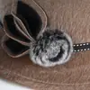 Sombreros de Piel Sintética de Visón para Otoño e Invierno para Personas de Mediana Edad y Mayores, Sombreros Tipo Cubo Elegantes y con Estilo, Sombreros de Moda Cálidos y Casuales