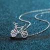 Colar de Prata Esterlina S925 Moissanita Feminino Versátil Pingente de Bicicleta Sofisticado Fornecimento Direto de Fábrica Joias Populares