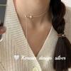 Bloguera surcoreana con joyas de plata de ley S925, collar ajustable con cuentas largas, diseño de nicho.