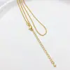 Collar para Clavícula Rellenado de Oro de 14K que Conserva el Color Estampado 925 con Cadena de Extensión Cadena de Eslabón O Cadena Caja Cadena de Espaciadores