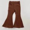 Pantalones casuales de primavera y otoño para mujer, estilo occidental para bebés, con personalidad para niños, pantalones acampanados elásticos de color sólido de moda coreana.