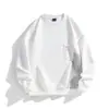 Sudadera negra para hombre, elegante y sencilla, con cuello redondo, diseño de retazos, pullover casual holgado sin capucha, primavera/otoño 2026