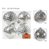 Nuevo juego de bolas navideñas transfronterizas de 10 cm, bola plateada rota, colgante decorativo de plástico galvanizado para árbol de Navidad