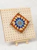 Moldeador de Pieza de Flor de Ganchillo Tejida a Mano, Herramienta de Secado de Muñecas, Tablero Perforado de Posicionamiento de Hilo, Aguja de Ganchillo