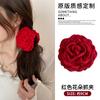 Presilha de Cabelo Elegante Série Flores, Flor Rosa Tridimensional, Atacado de Uma Peça, Presilha Tubarão de Alta Qualidade, Acessório de Cabelo Coreano Super Fada