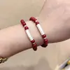 Prata 990 Baifu Cinnabar Pulseira Pulseira Pé Prata Cordão de Mão Joia de Mão Prata Passe-partout Loja Dourada Atividade Presente Lote