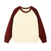 Sudadera de punto con cuello redondo de color contrastante, simple y a la moda, chaqueta fina ajustada para el uso diario en el trayecto al trabajo