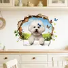 Atacado de Fabricantes Transfronteiriços Adesivos de Parede Impermeáveis Estéreo 3D de Cachorro Autoadesivos para Decoração de Sala de Estar e Quarto, Personalização no Atacado