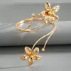Pulsera Abierta de Metal Estilo Europeo y Americano con Diseño Floral para Brazo, Pulsera Exagerada de Moda Transfronteriza, Joyería de Alta Gama de Personalidad Nicho para Mujeres