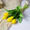 Oferta especial: 5 Tulipanes de Goma Suave para Arreglos Florales, Flores Artificiales para Decoración del Hogar, Hotel y Centro Comercial