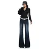 Jeans Azul Denim Transfronteiriço Estilo Doce Cool Americano Cintura Alta Feminino Outono 2026 Novo Estilo Emagrecedor Alto Levanta Bumbum Textura Flare