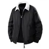 Nueva Chaqueta Cálida con Forro de Terciopelo de Cordero para Hombre Otoño e Invierno Chaqueta de Solapa Casual Americana para Pareja Ropa de Trabajo Holgada y Moderna