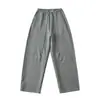 Novedad Otoño e Invierno Pantalones Ajustados de Cintura Estrecha Curvos Banana Cónicos Estilo Perezoso Gruesos Casuales Sueltos con Cordón Pantalones de Chándal Grises