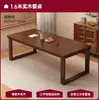 Mesa de Jantar Totalmente em Madeira Maciça, Mesa Grande de Placa Nórdica, Secretária Retangular Multifuncional em Madeira Natural, Secretária Livre para Estudo na Sala de Estar, Mesa de Trabalho, Mesa de Jantar e Cadeiras