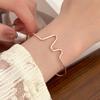 Pulseira ECG de moda europeia e americana, pulseira de onda simples de personalidade para homens e mulheres, pulseira de casal aberta, fabricantes atacado