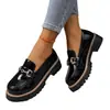 Mocasines vintage de tacón grueso y suela gruesa para tallas grandes de comercio exterior, nuevos zapatos casuales de estilo británico para mujer de primavera y otoño