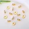 Color Oro 18K Conservación del Color Micro-Pavimentado Circonita Corte Recto Separador de Rueda Separador de Agujero Grande Cuentas DIY Pulsera Joyería Accesorios